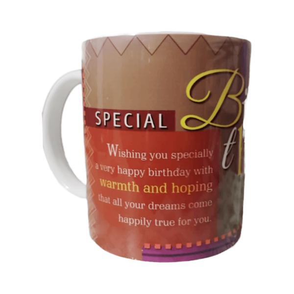 “Happy Birthday” with Wish Printed Ceramic Coffee Mug - Image 2