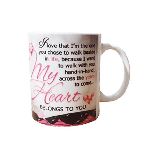 Love Quote White Ceramic Mug with Handle - Image 2