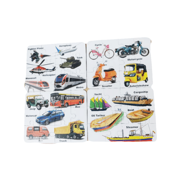 Jigsaw Puzzles for Kids - Transport Vehicles -Set of 4