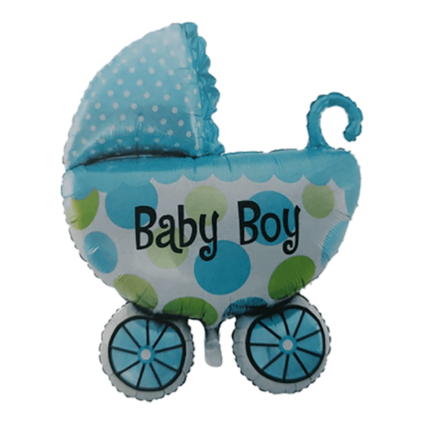 Baby Boy Printed Baby Carriage- Birthday Foil Balloon