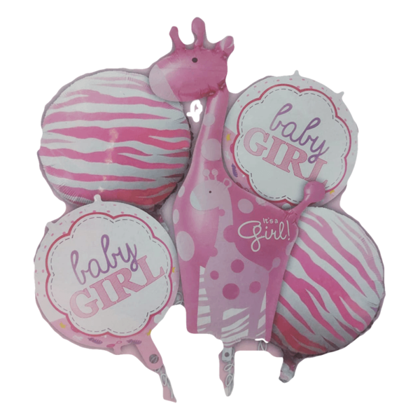 Baby Girl Foil Baloon Set - 5 Pcs