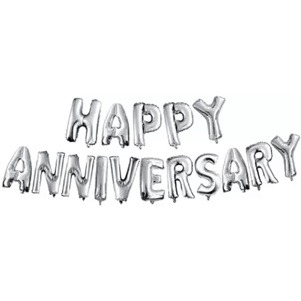 Happy Anniversary Banner Foil Balloon (Pack of 16) - Image 2