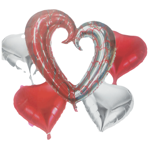 Heart Foil Baloons - 5 Pcs