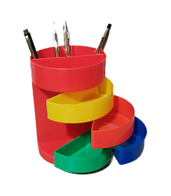 6 Compartments plastic pen holder  (Multicolor)